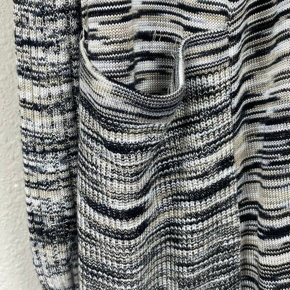 INC Intl Concepts Women's Black Tan Cardigan Duster M Open Front Boho - Picture 3 of 7